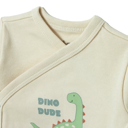 HelloBaby Erkek Bebek Zıbın-Şapka-Alt Hayvan Baskılı Çıtçıtlı V Yaka Uzun Kol Patikli