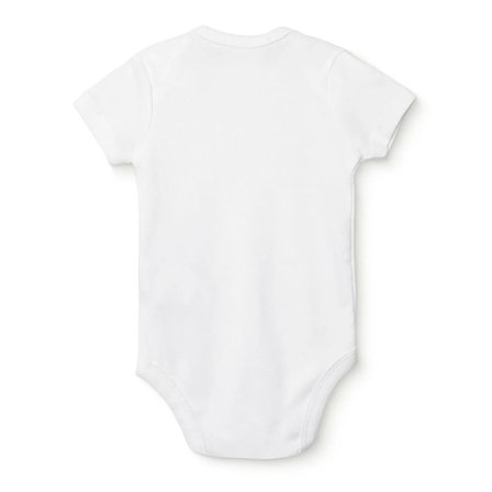 HelloBaby Unisex Beyaz Body Bisiklet Yaka Kısa Kol Beyaz