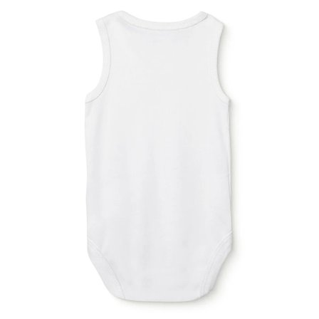 HelloBaby Unisex Beyaz Body Çıtçıtlı Bisiklet Yaka Atlet Kol Beyaz