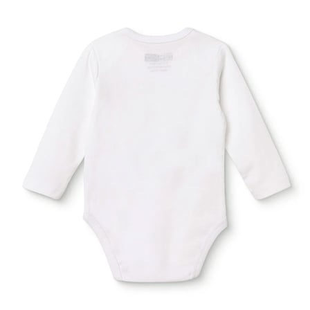 HelloBaby Unisex Beyaz Body Çıtçıtlı Bisiklet Yaka Uzun Kol Beyaz %100 Pamuk