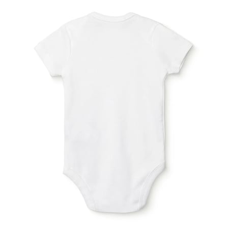 HelloBaby Unisex Beyaz Body Bisiklet Yaka Kısa Kol Beyaz