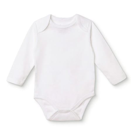 HelloBaby Unisex Beyaz Body Çıtçıtlı Bisiklet Yaka Uzun Kol Beyaz %100 Pamuk