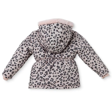 HelloBaby Kız Bebek Mont Leopar Baskılı Fermuarlı Kapüşonlu Uzun Kol