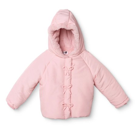 HelloBaby Kız Bebek Mont Fiyonk Baskılı Fermuarlı Kapüşonlu Uzun Kol