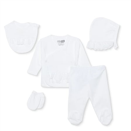 HelloBaby Kız Bebek Mevlüt Kıyafeti Çıtçıtlı Bisiklet Yaka Uzun Kol Patikli