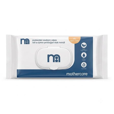 Mothercare Saf Su İçeren Yenidoğan Islak Mendil 3x60 Adet