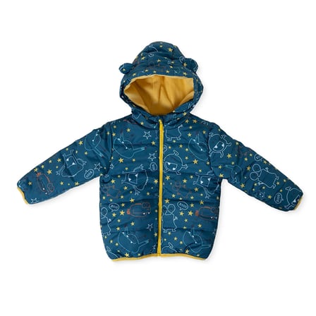 HelloBaby Erkek Bebek Mont Canavar Baskılı Fermuarlı Kapüşonlu Uzun Kol