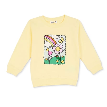 HelloBaby Kız Bebek Sweatshirt Çiçek Baskılı Bisiklet Yaka Long Sleeve