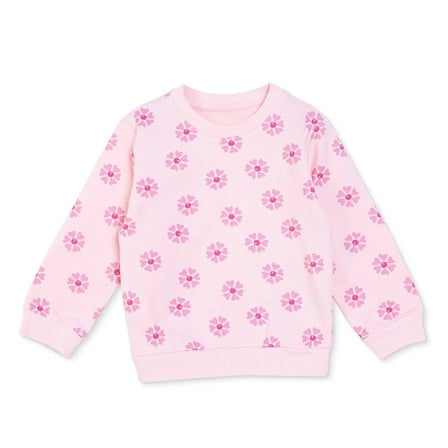 HelloBaby Kız Bebek Sweatshirt Çiçek Baskılı Bisiklet Yaka Long Sleeve