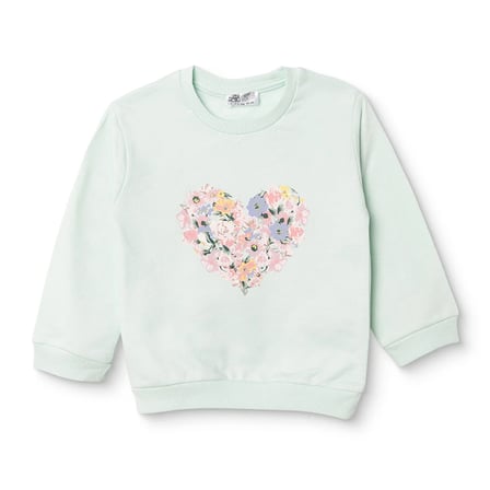 HelloBaby Kız Bebek Sweatshirt Çiçek Baskılı Bisiklet Yaka Long Sleeve