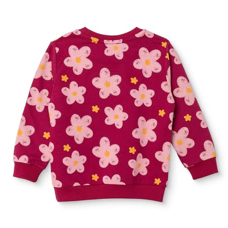HelloBaby Kız Bebek Sweatshirt Çiçek Baskılı Bisiklet Yaka Uzun Kol