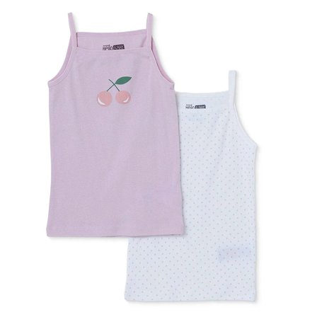 HelloBaby Kız Bebek 2li Atlet Çiçek Baskılı Bisiklet Yaka Atlet