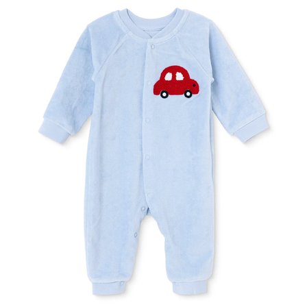 HelloBaby Erkek Bebek Kadife Tulum Araba Baskılı Çıtçıtlı Bisiklet Yaka Uzun Kol Patiksiz