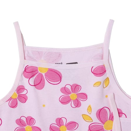 HelloBaby Kız Bebek 2li Atlet Çiçek Baskılı Bisiklet Yaka Atlet