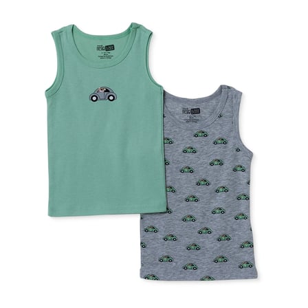 HelloBaby Erkek Bebek 2li Atlet Dinozor Baskılı Bisiklet Yaka Atlet