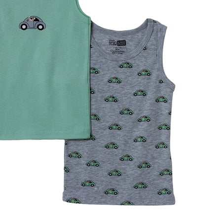 HelloBaby Erkek Bebek 2li Atlet Dinozor Baskılı Bisiklet Yaka Atlet