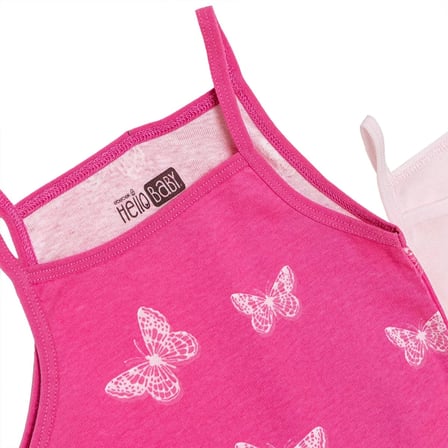 HelloBaby Kız Bebek 2li Atlet Çiçek Baskılı Bisiklet Yaka Atlet