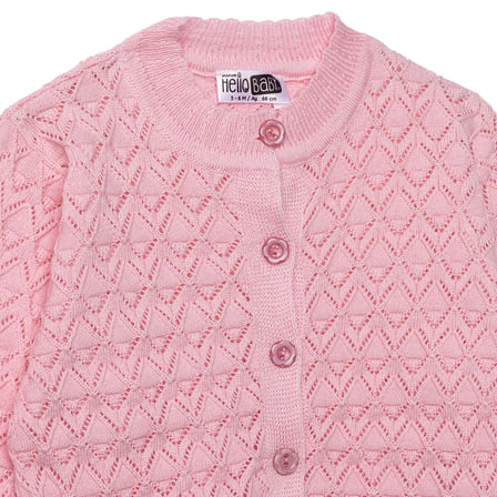 HelloBaby Kız Bebek Triko Hırka Düğmeli Bisiklet Yaka Long Sleeve