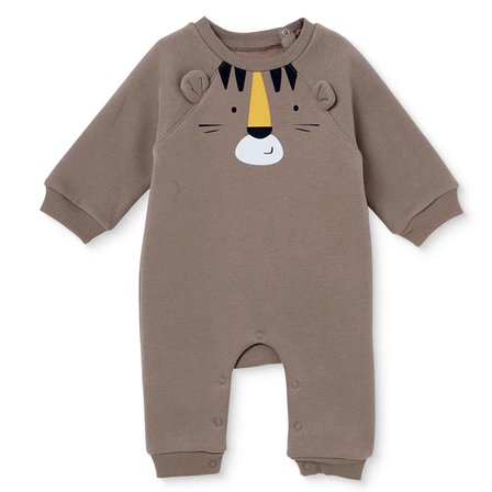 HelloBaby Erkek Bebek Tulum Hayvan Baskılı Çıtçıtlı Bisiklet Yaka Long Sleeve Patiksiz