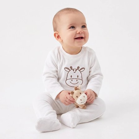 HelloBaby Erkek Bebek Kadife Alt-Sweatshirt Hayvan Baskılı Çıtçıtlı Bisiklet Yaka Uzun Kol Patikli