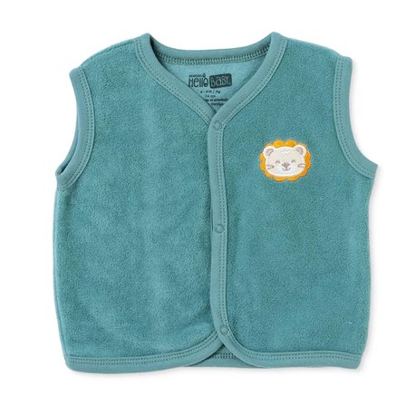 HelloBaby Erkek Bebek Yelek Hayvan Baskılı Çıtçıtlı V Yaka Atlet