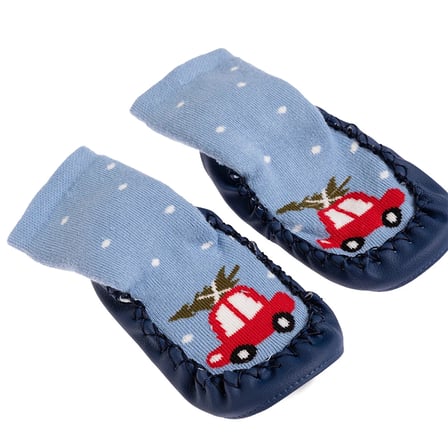 HelloBaby Erkek Bebek Çarık Çorap Araba Baskılı