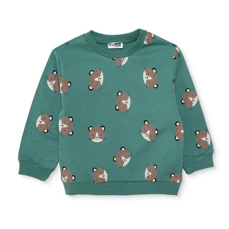 hellobaby erkek bebek sweatshirt hayvan baskılı bisiklet yaka uzun kol