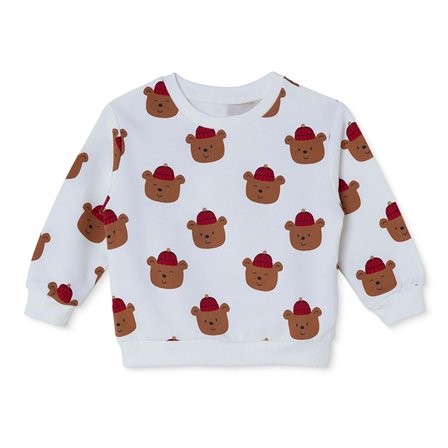 HelloBaby Erkek Bebek Sweatshirt Ayı Baskılı Bisiklet Yaka Long Sleeve