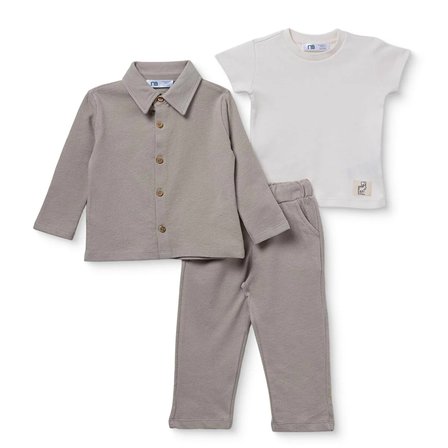 Mothercare Erkek Bebek Gömlek-Tişört-Pantolon Düğmeli Polo Yaka Uzun Kol Reçme