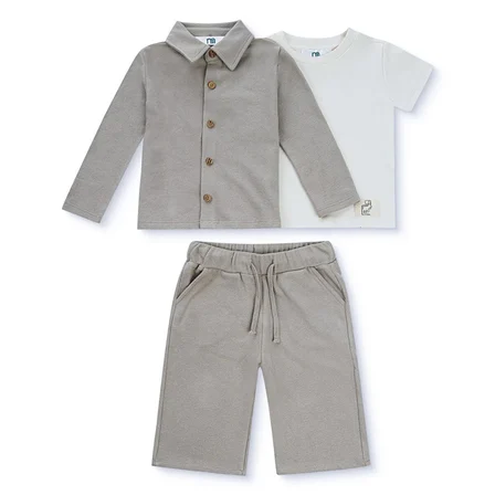 Mothercare Erkek Bebek Gömlek-Tişört-Pantolon Düğmeli Polo Yaka Uzun Kol Reçme
