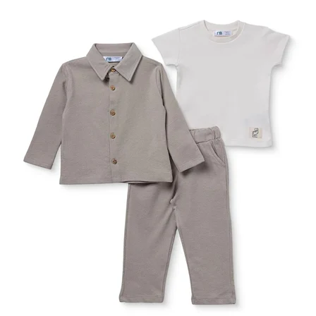 Mothercare Erkek Bebek Gömlek-Tişört-Pantolon Düğmeli Polo Yaka Uzun Kol Reçme