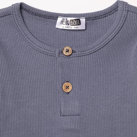 HelloBaby Erkek Bebek Sweatshirt-Alt Çıtçıtlı Bisiklet Yaka Uzun Kol Patiksiz