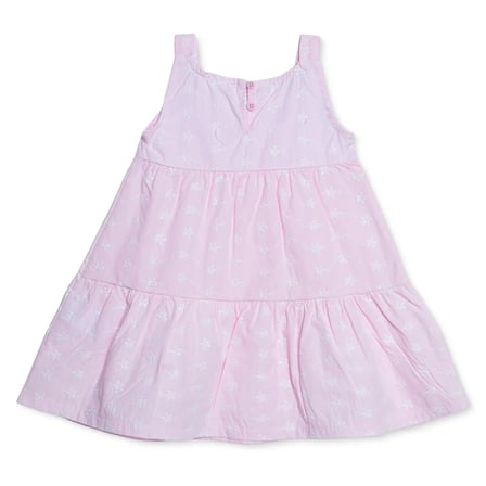 HelloBaby Kız Bebek Elbise Fiyonk Baskılı Modelli Yaka İp Askılı