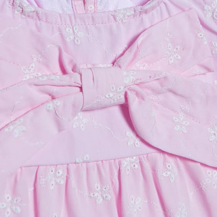 HelloBaby Kız Bebek Elbise Fiyonk Baskılı Modelli Yaka İp Askılı