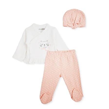 HelloBaby Kız Bebek 5li Hastane Çıkışı Dinozor Baskılı Çıtçıtlı Bisiklet Yaka Long Sleeve Patikli