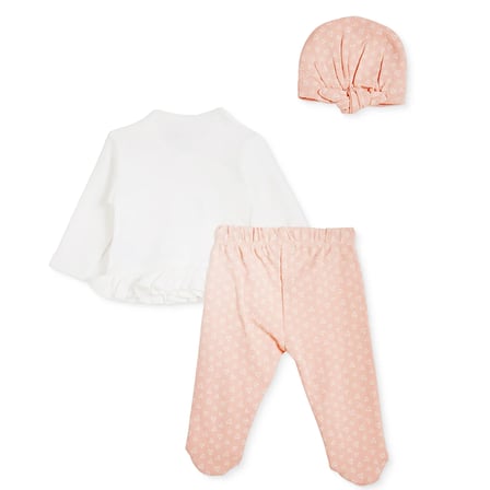 HelloBaby Kız Bebek 5li Hastane Çıkışı Dinozor Baskılı Çıtçıtlı Bisiklet Yaka Long Sleeve Patikli