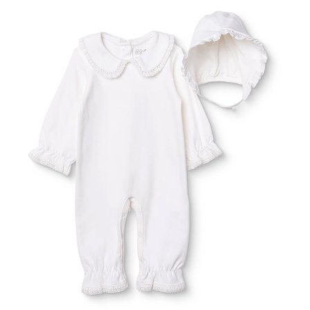 HelloBaby Kız Bebek Mevlüt Kıyafeti Çıtçıtlı Bebe Yaka Uzun Kol Patiksiz