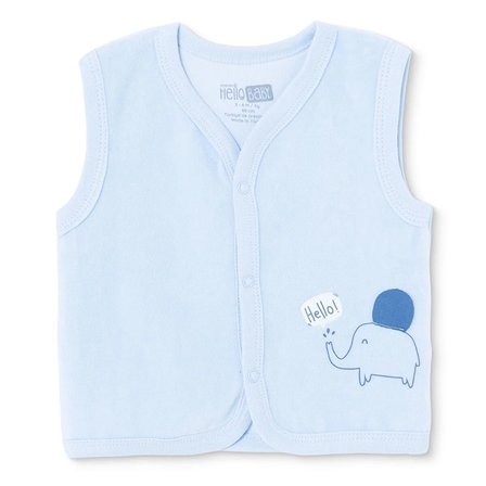 HelloBaby Erkek Bebek Yelek Hayvan Baskılı Çıtçıtlı V Yaka Atlet