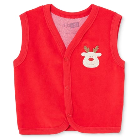 HelloBaby Unisex Yelek Hayvan Baskılı Çıtçıtlı V Yaka Atlet