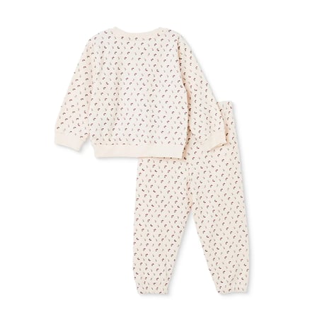 HelloBaby Kız Bebek Eşofman Takımı Çiçek Baskılı Bisiklet Yaka Uzun Kol Lastikli