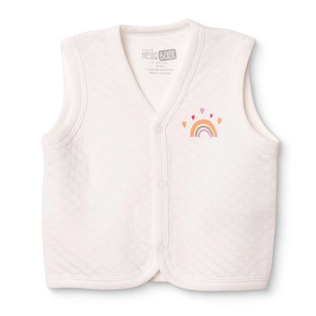 HelloBaby Kız Bebek Kapitone Yelek Gökyüzü Baskılı Çıtçıtlı Bisiklet Yaka Sleeveless