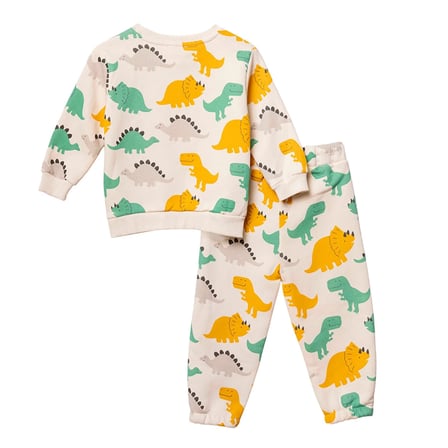 HelloBaby Erkek Bebek Eşofman Takımı Hayvan Baskılı Bisiklet Yaka Long Sleeve Ribanalı