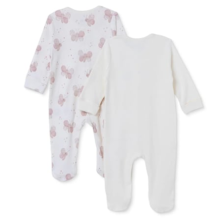 Mothercare Kız Bebek Tulum Kelebek Baskılı Çıtçıtlı Bisiklet Yaka Long Sleeve Patikli