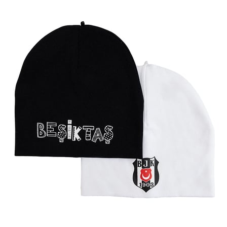 Beşiktaş Erkek Bebek 2li Örme Bere Lisans Baskılı