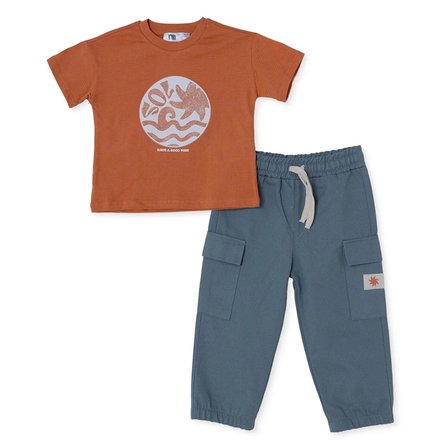 Mothercare Erkek Bebek Tişört-Pantolon Bağcıklı Gömlek Yaka Uzun Kol Reçme