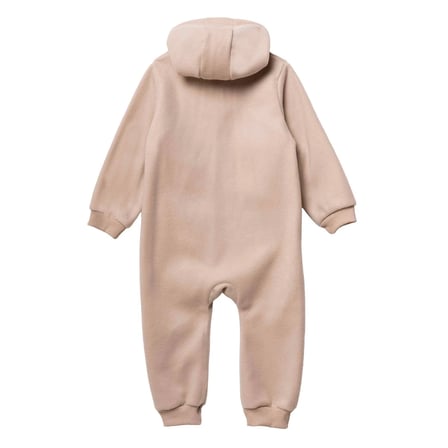 HelloBaby Erkek Bebek Polar Tulum Ayı Baskılı Fermuarlı Kapüşonlu Uzun Kol Ribanalı
