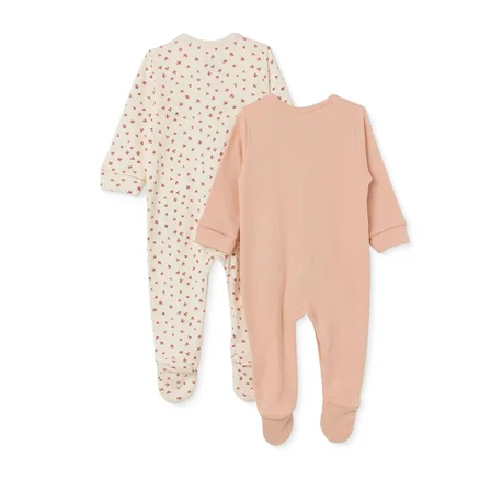 Mothercare Kız Bebek Tulum Çiçek Baskılı Çıtçıtlı Bisiklet Yaka Long Sleeve Patikli