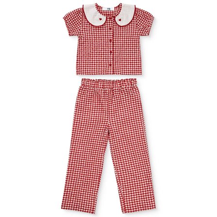 Mothercare Kız Bebek Bluz-Pantolon Düğmeli Bebe Yaka Kısa Kol Lastikli