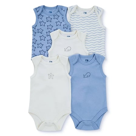 Mothercare Erkek Bebek 5li Body Hayvan Baskılı Çıtçıtlı Zarf Yaka Long Sleeve