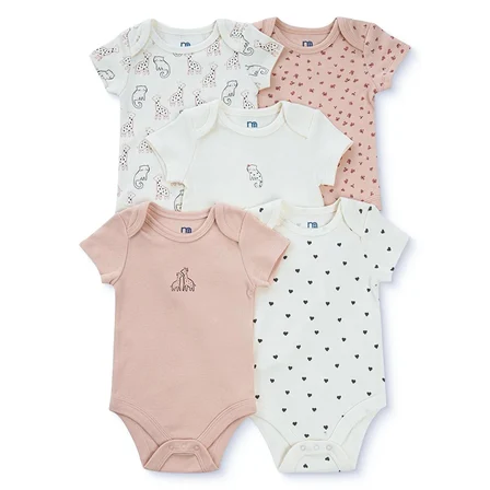 Mothercare Kız Bebek 5li Body Hayvan Baskılı Çıtçıtlı Zarf Yaka Long Sleeve